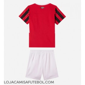 Camisa de Futebol AC Milan Equipamento Principal Infantil 2024-25 Manga Curta (+ Calças curtas)